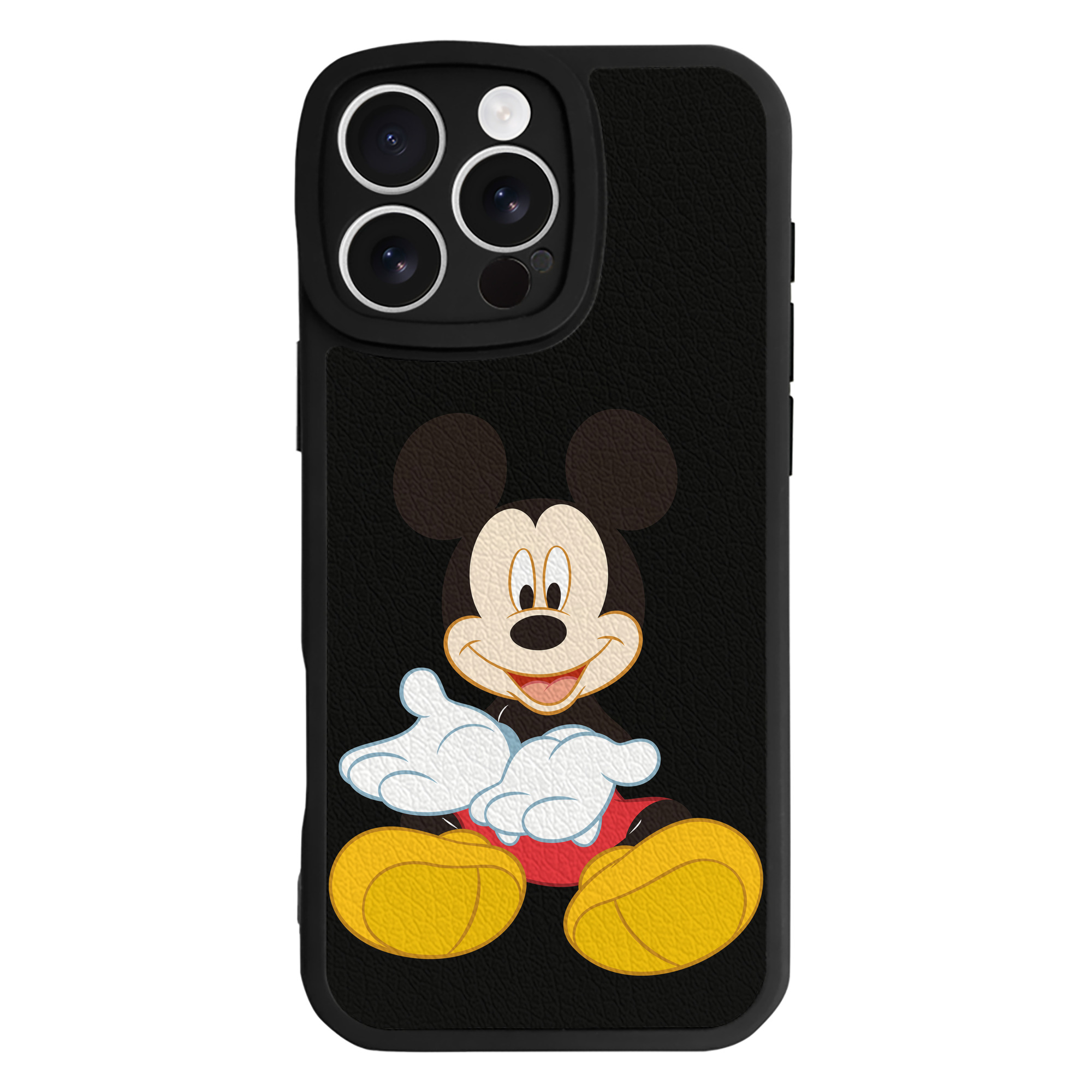 （画像用） ミッキーマウス Mickey Mouse 【iPhone 16シリーズ対応】シリコンスマホケース（レザー調） 材質：シリコン